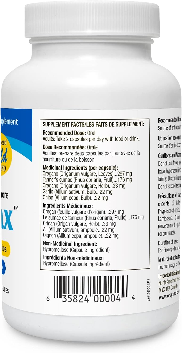 NORTH AMERICAN HERB & SPICE OregaMax - Wild Oregano Oil Supplement with Garlic and Onion - 90 Veggie Capsules - görsel 6