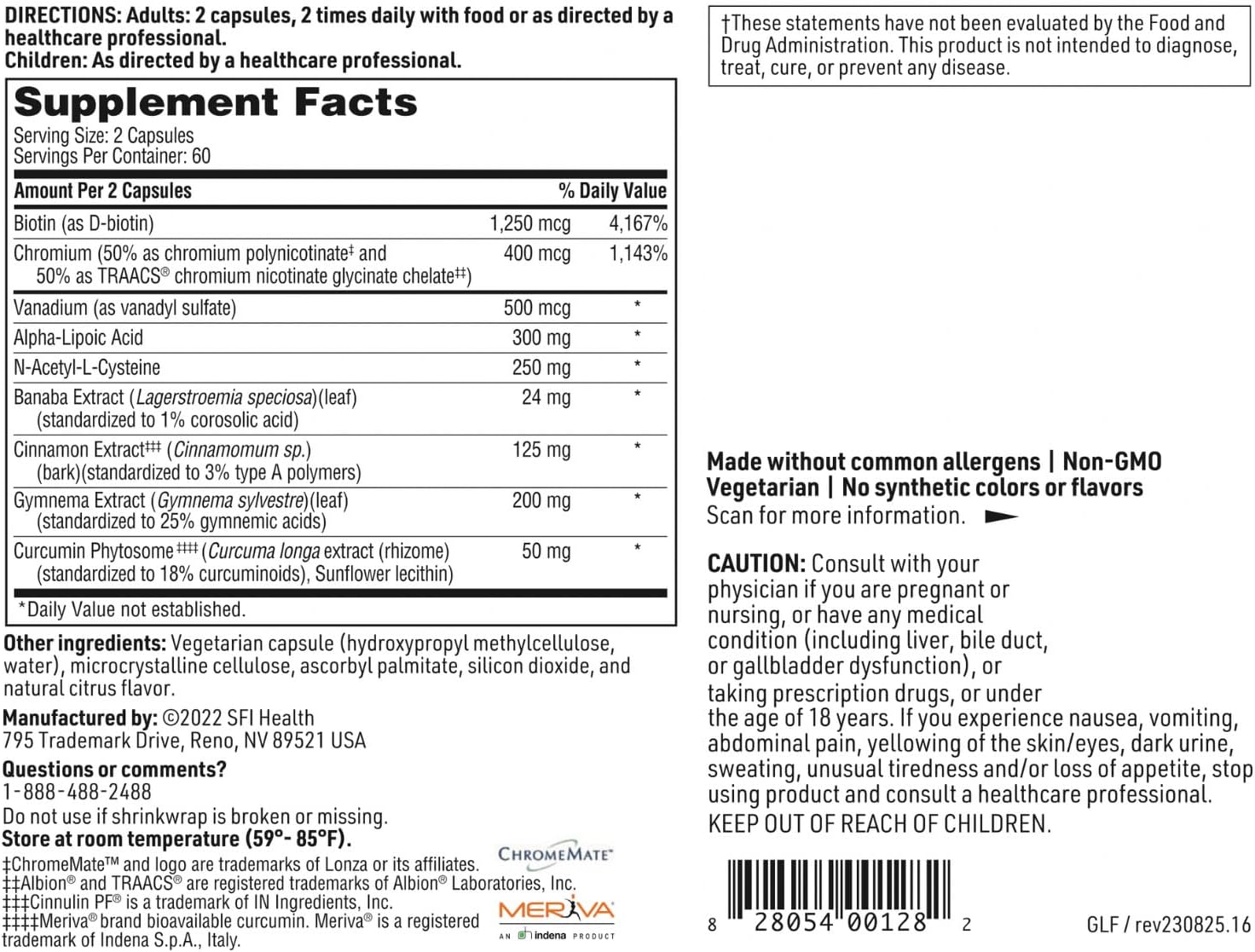 Klaire Labs GlucoThera Forte - Chromium Complex with 250 mg ALA, Turmeric & Cinnamon (120 Capsules) - görsel 6