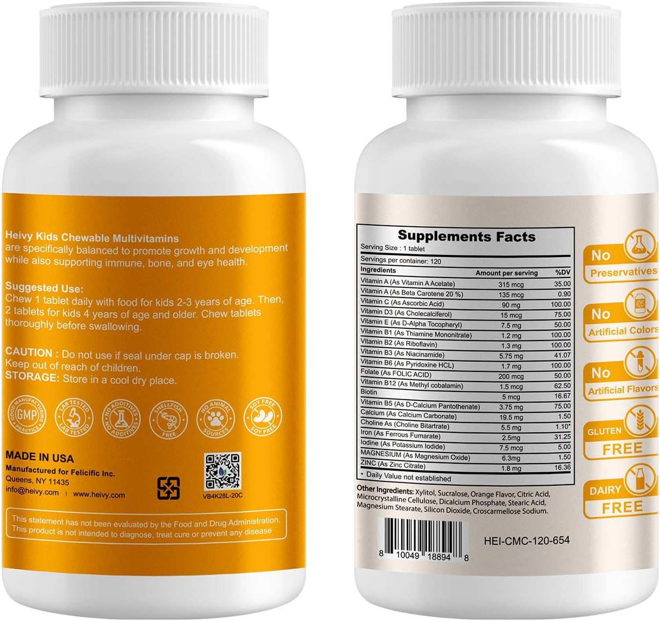 Heivy Children Multivitamin Chewable - 120 Tablets - görsel 2