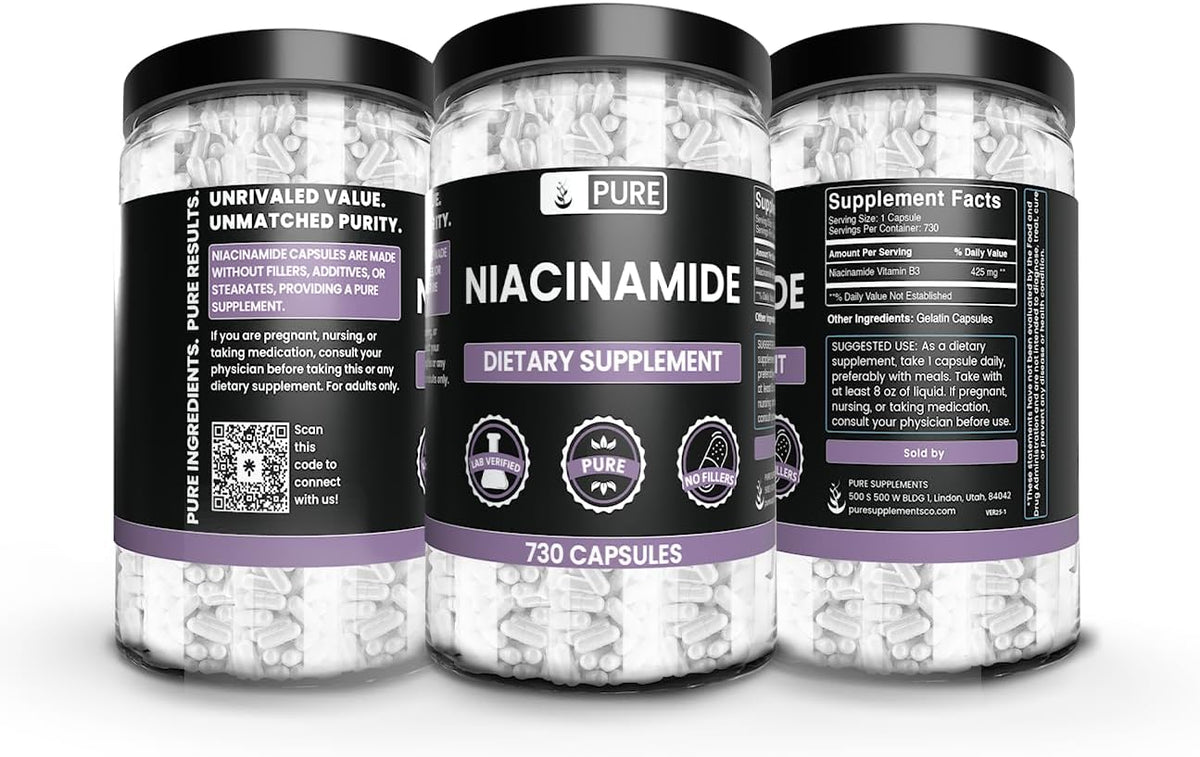 Pure Original Ingredients Niacinamide (730 Capsules) – No Magnesium or Rice Fillers, Always Pure, Laboratory Verified - görsel 4