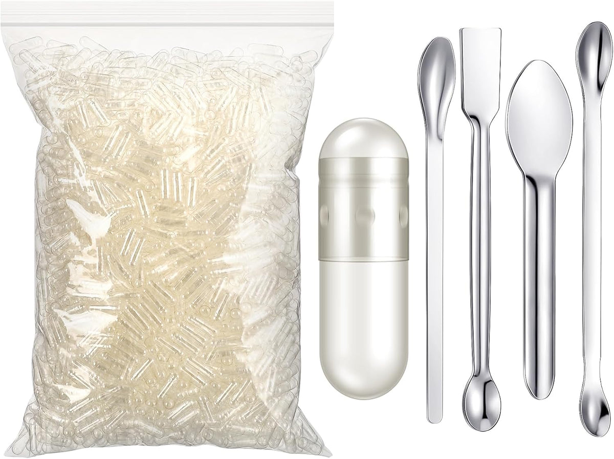 Timgle 2000 Count Empty Capsules with Lab Spoon Filling Kit - görsel 7
