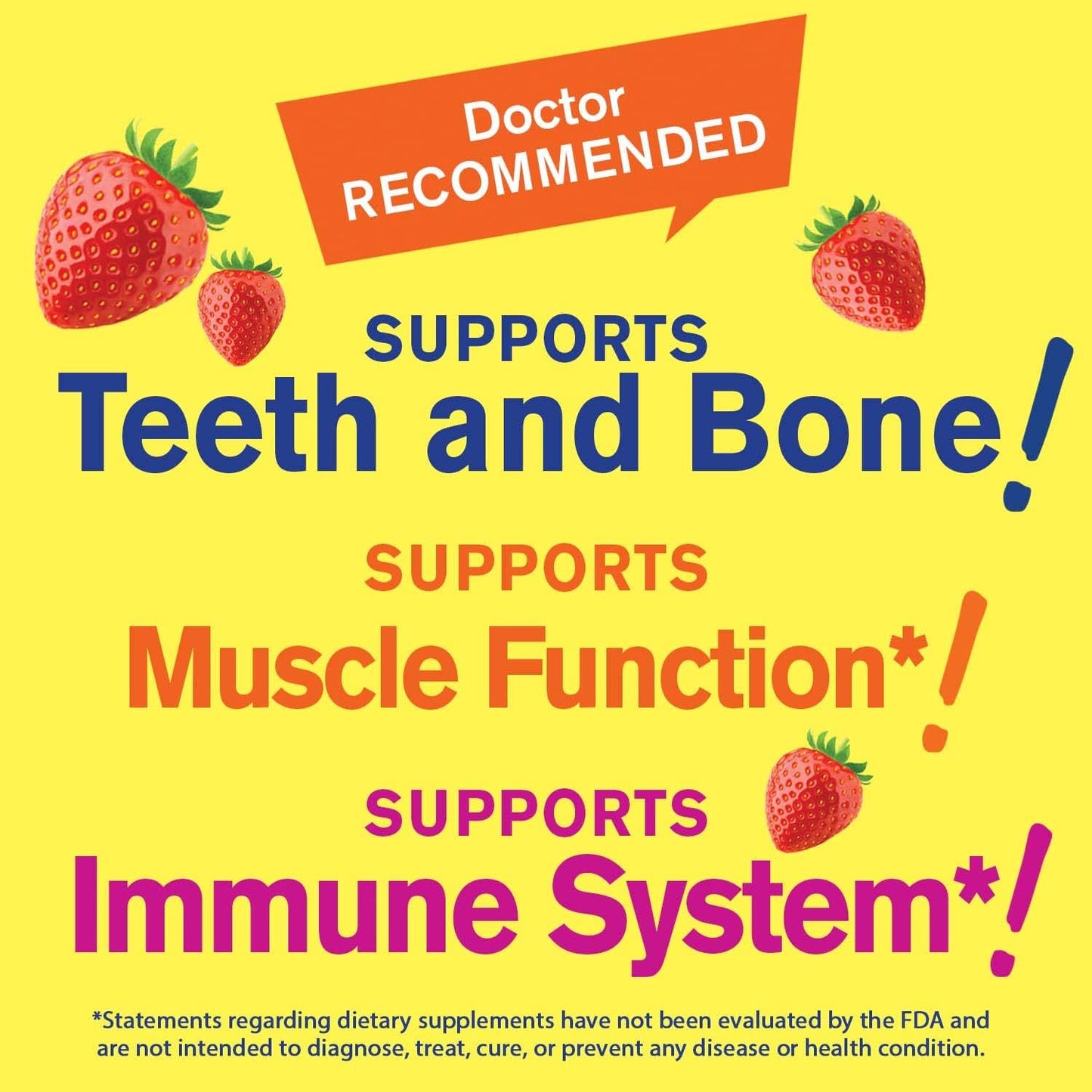 WellYeah Vitamin D3 5000 IU (125 mcg) Extra Strength Gummies - for Bone Health, Immune Support, Teeth - Non-GMO, Gluten-free, Nut Free, Vegetarian - Strawberry Flavour - 60 Gummies - görsel 3