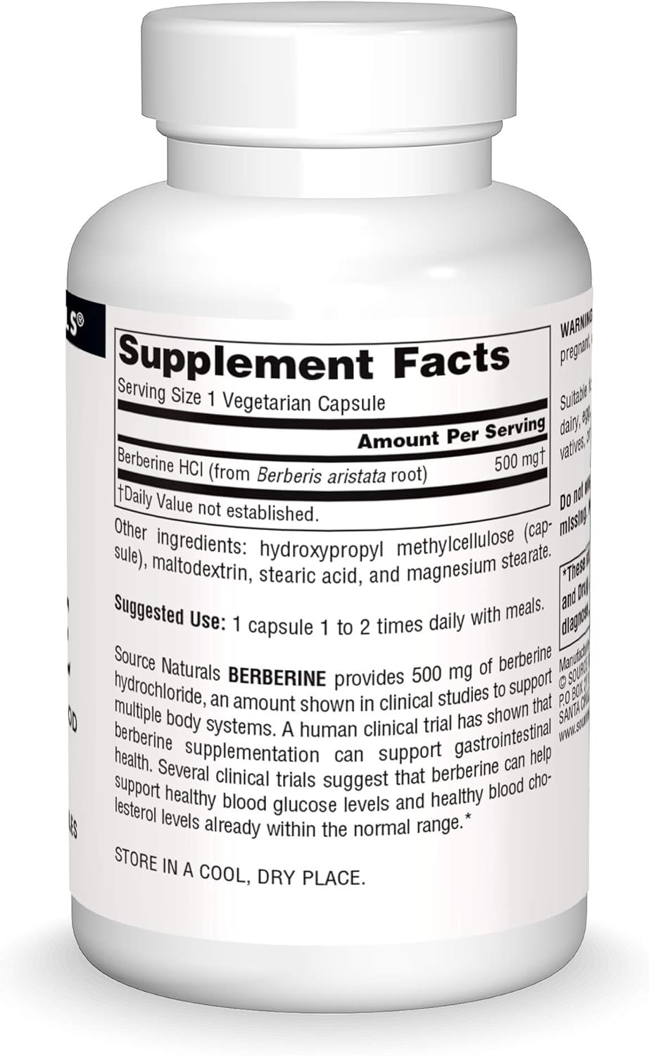 Source Naturals Berberine 500mg Vegetable Capsules for Digestive Support - görsel 3