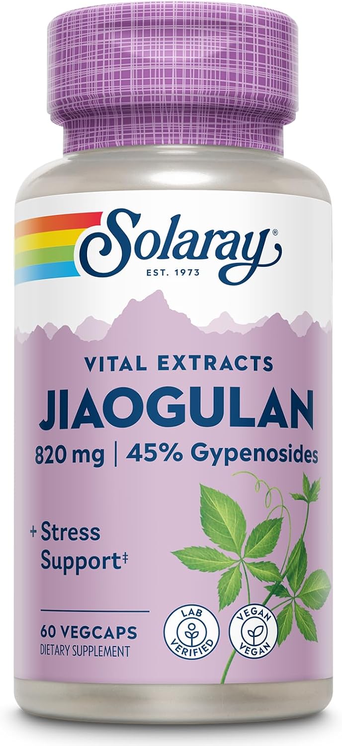SOLARAY Jiaogulan Root and Rhizome Extract – Gynostemma Pentaphyllum Supplement, 60 VegCaps - görsel 1