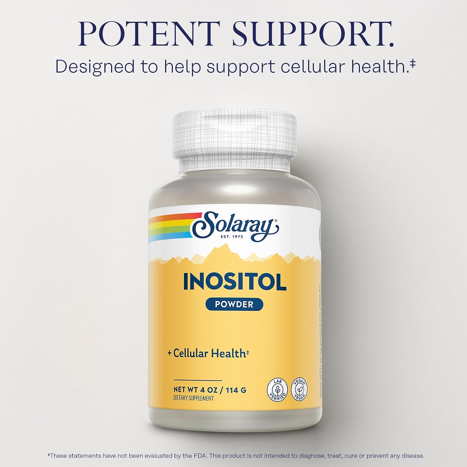 SOLARAY Pure Inositol Powder - Vegan, Lab Verified, 4 oz (113 g, 163 Servings) - görsel 3
