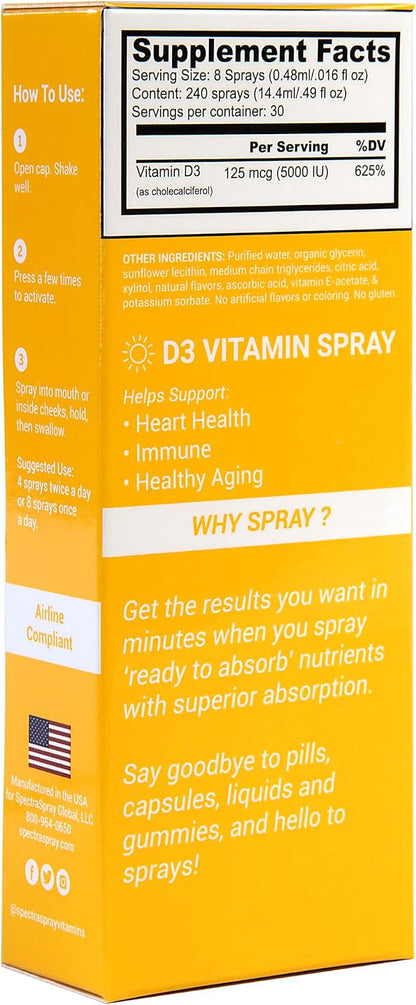 Spectraspray Vitamin D3 Oral Spray - 5000 IU, 30-Day Supply