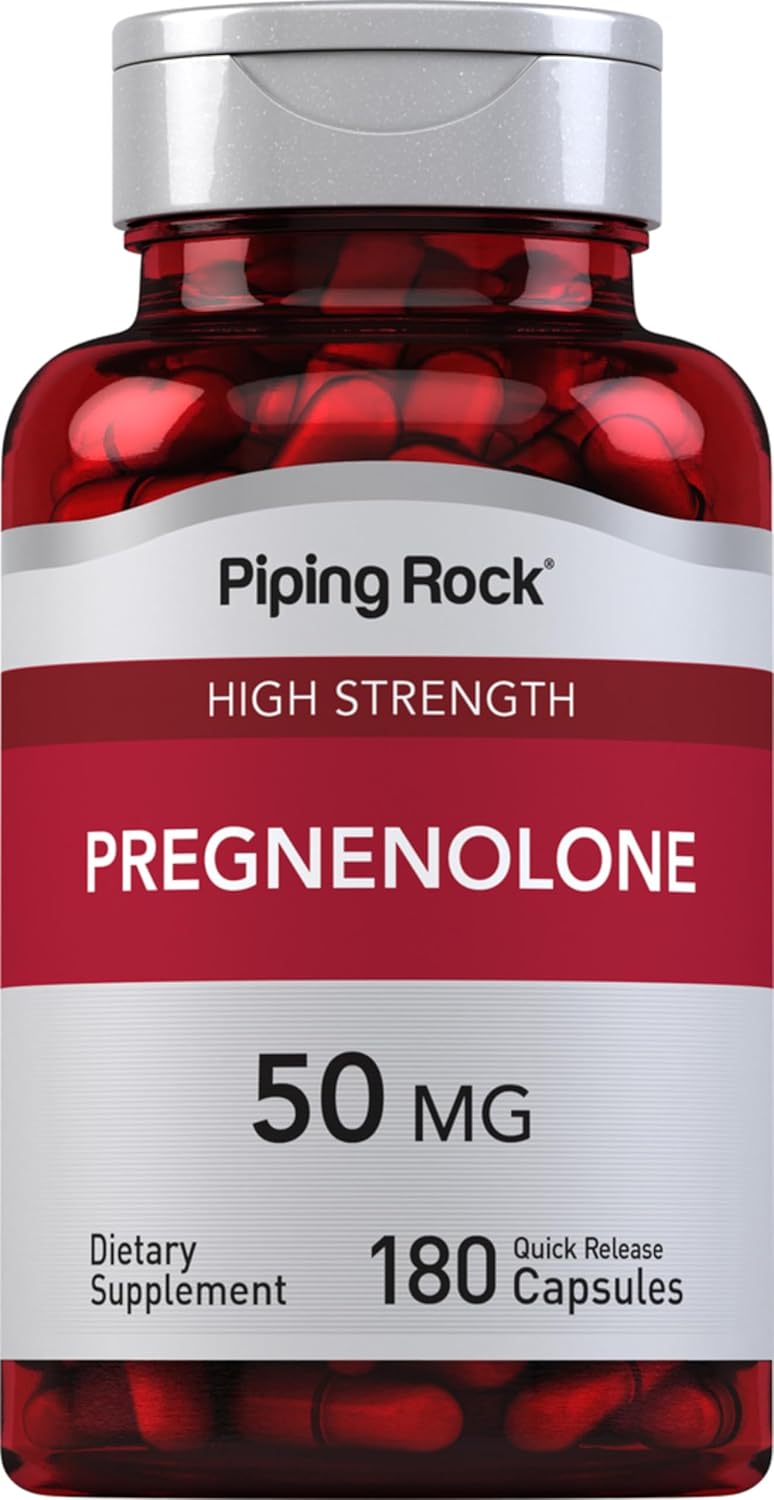 Piping Rock Pregnenolone 50 mg, 180 Capsules | Hormone Support Supplement - görsel 1