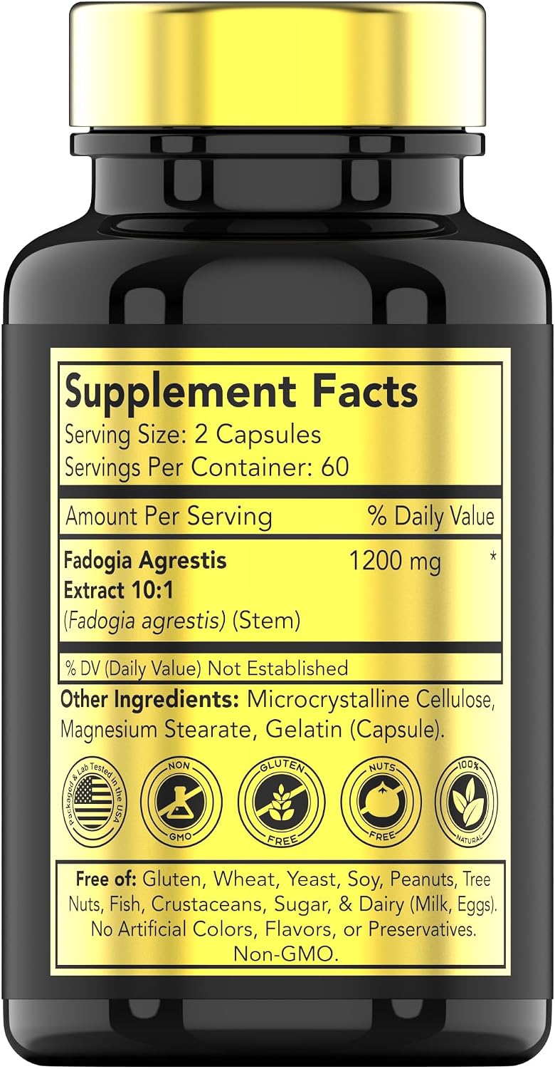 Fadogia Agrestis 1200 mg – 120 Capsules | – Strength & Power: May support physical performance and resistance. – Image 2