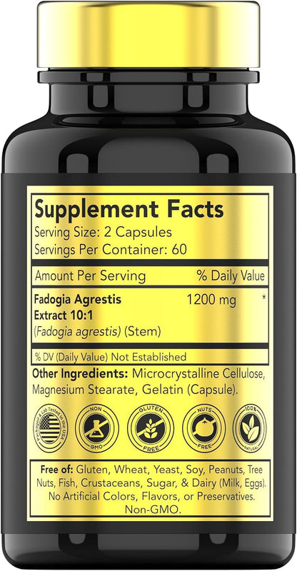Fadogia Agrestis 1200 mg – 120 Capsules | – Strength & Power: May support physical performance and resistance. – Image 2