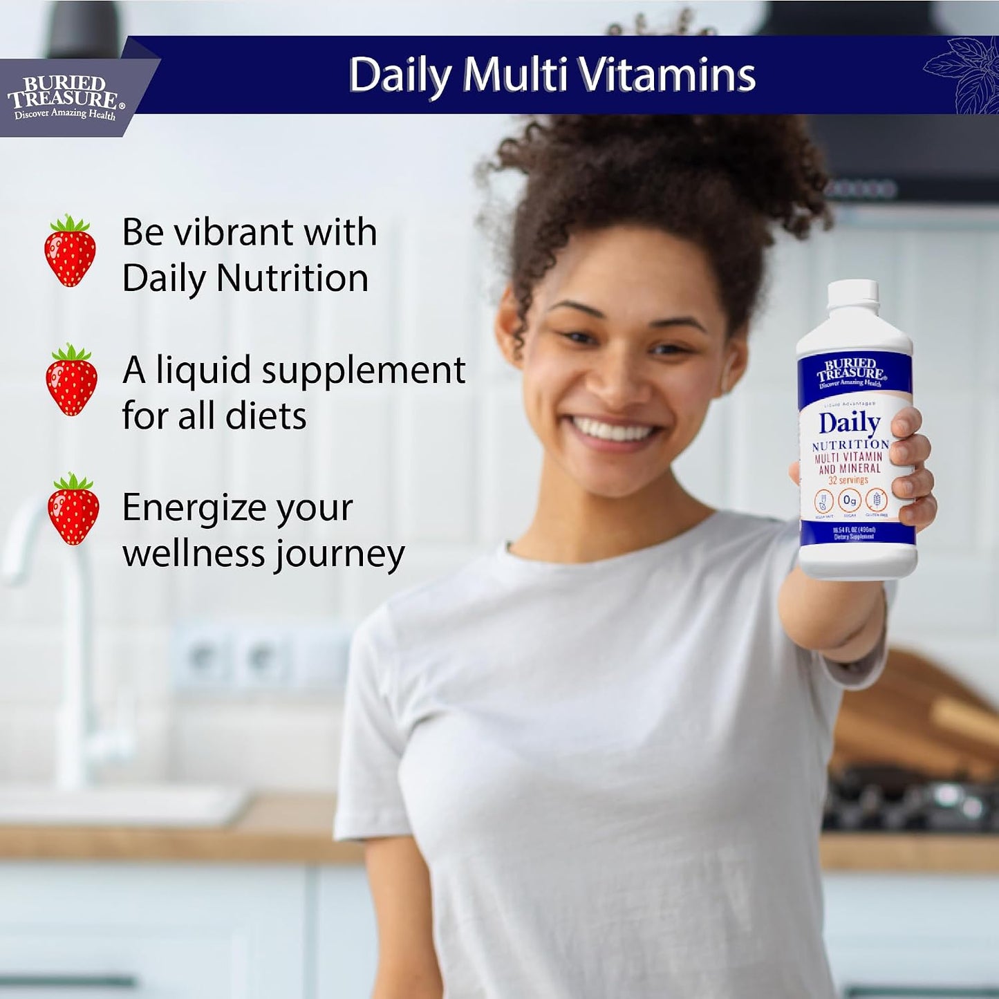 Buried Treasure Daily Nutrition Liquid Multivitamin and Mineral Supplement with Trace Minerals and Superfoods - görsel 7