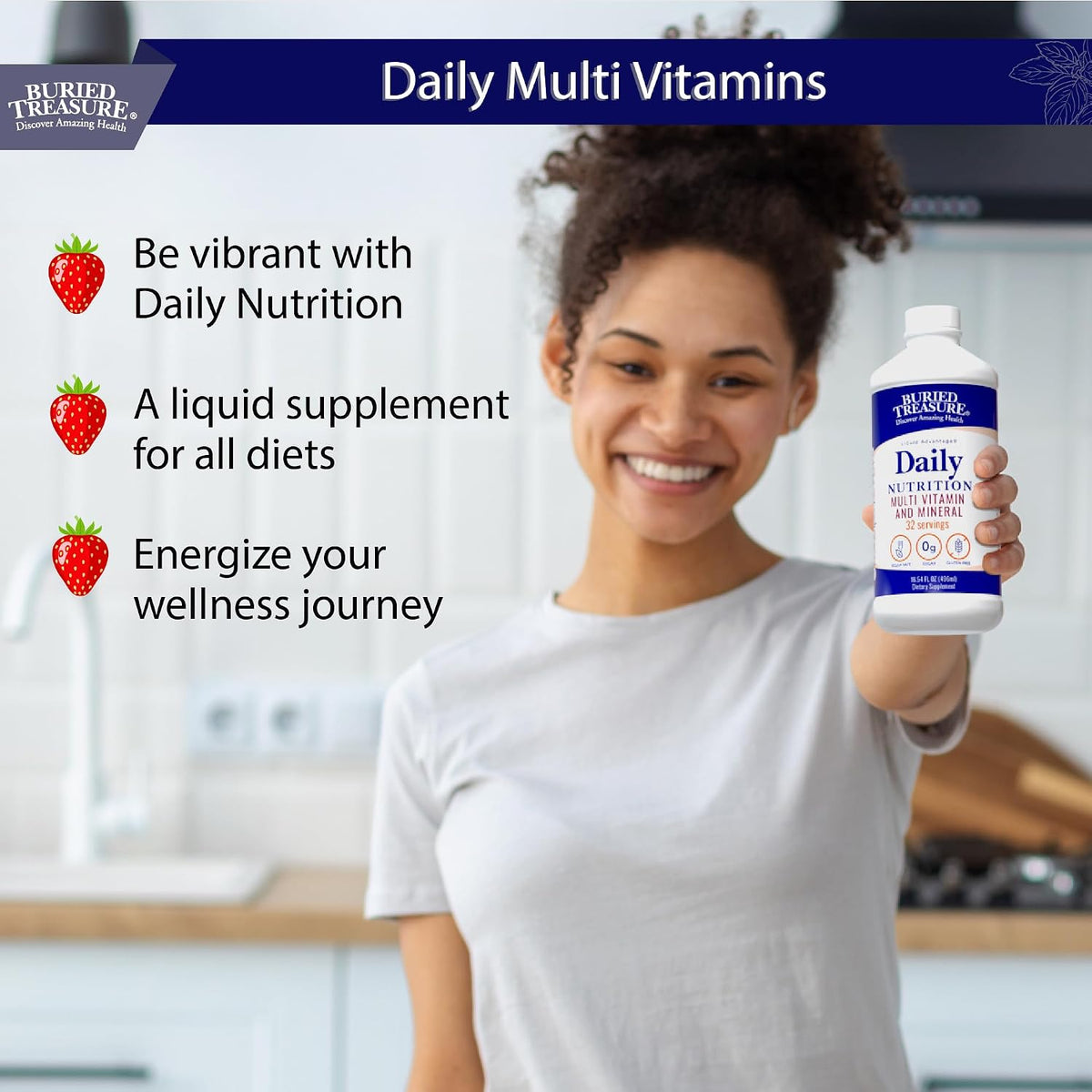 Buried Treasure Daily Nutrition Liquid Multivitamin and Mineral Supplement with Trace Minerals and Superfoods - görsel 7