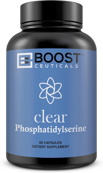BoostCeuticals Phosphatidylserine 100mg with Ginkgo Biloba, DMAE, Gotu Kola – Cognitive Support, Memory, Focus, Stress and Cortisol Balance – 90 Capsules