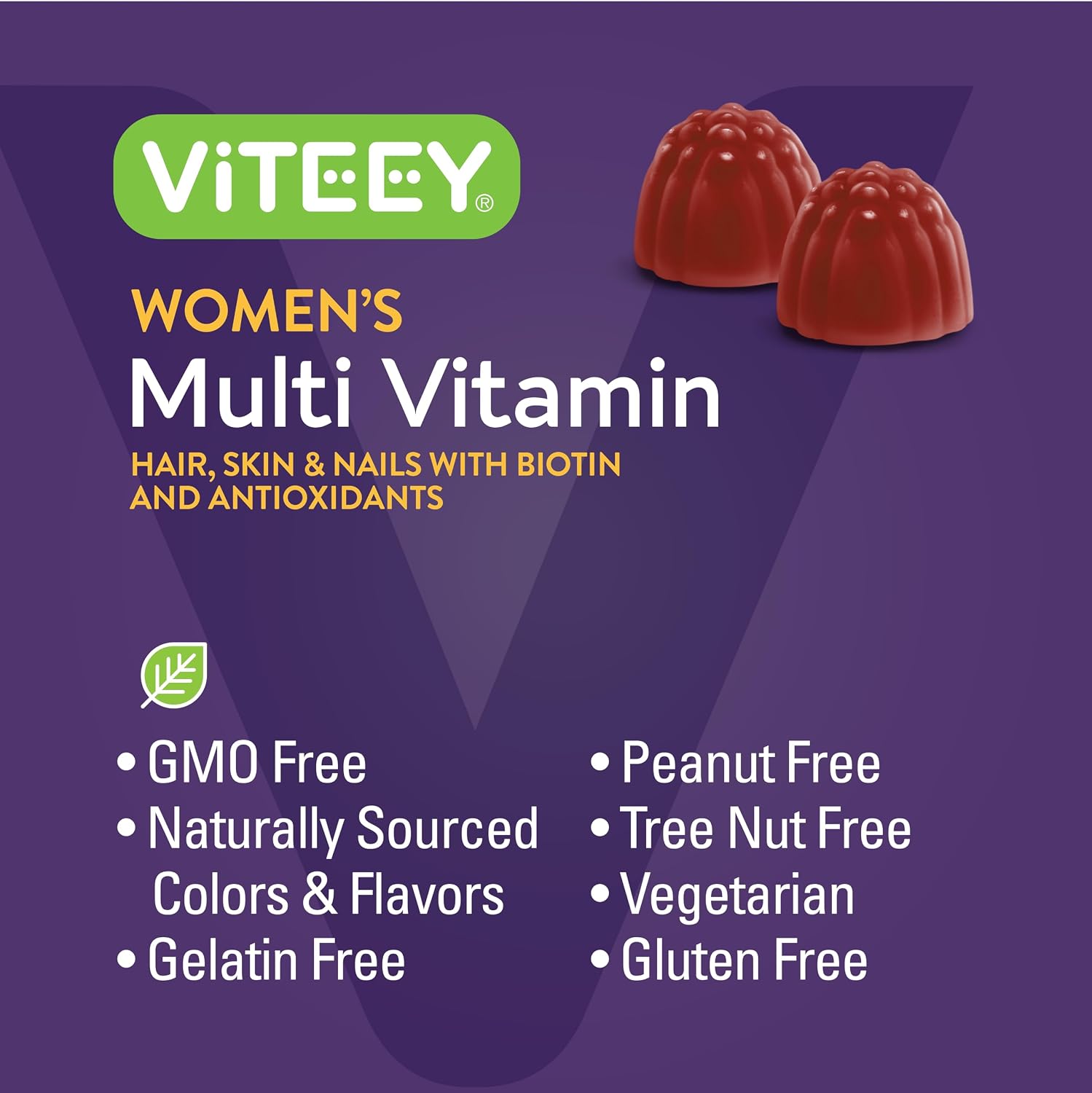 Viteey Women's Multivitamin Gummies - Immune Support - Raspberry Flavoured - görsel 5