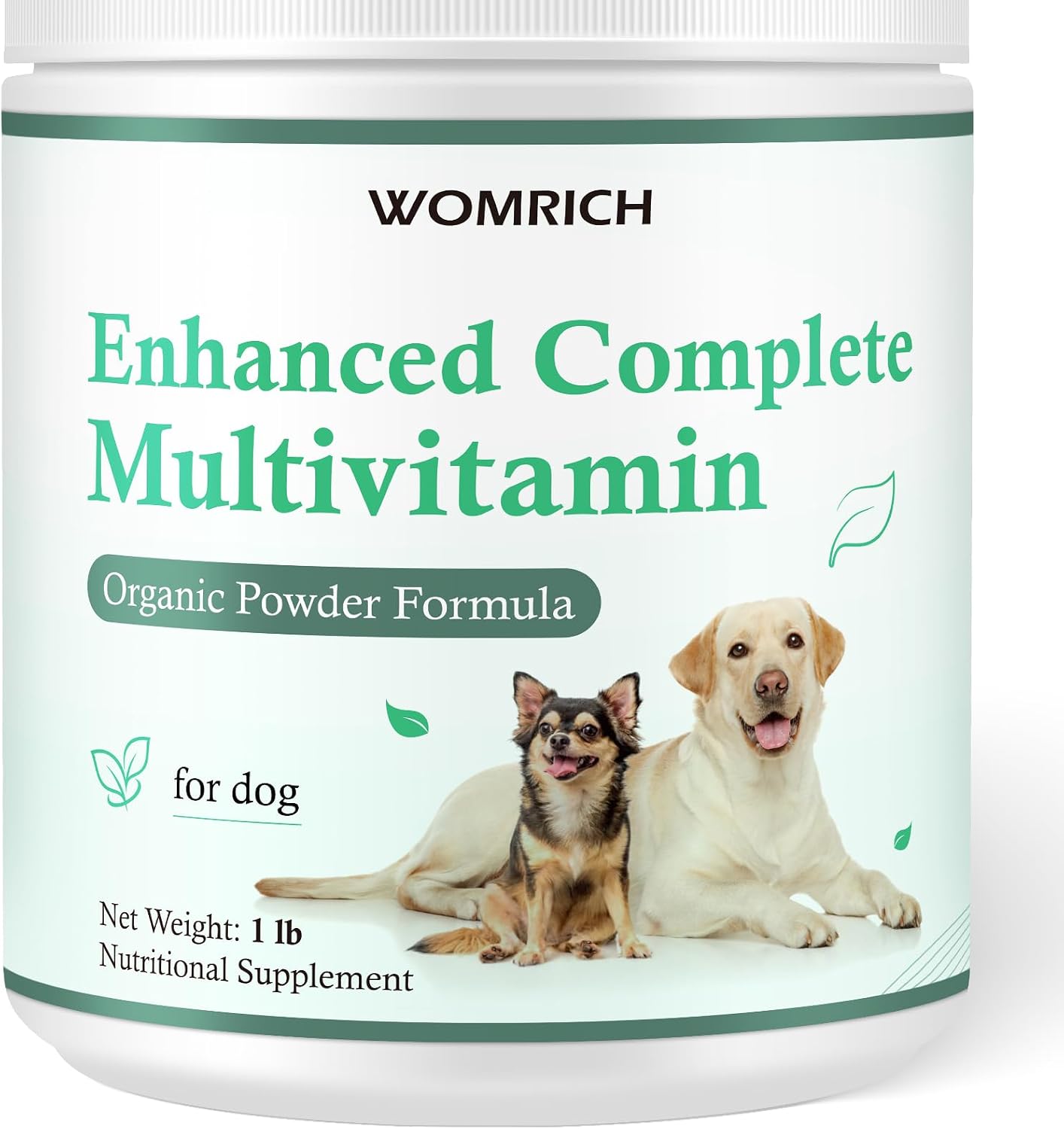 WOMRICH Dog Multivitamin Powder with Probiotics and Omega-3 (454 g / 1 lb) - görsel 1