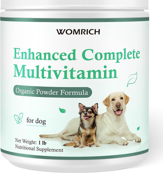 WOMRICH Dog Multivitamin Powder with Probiotics and Omega-3 (454 g / 1 lb)