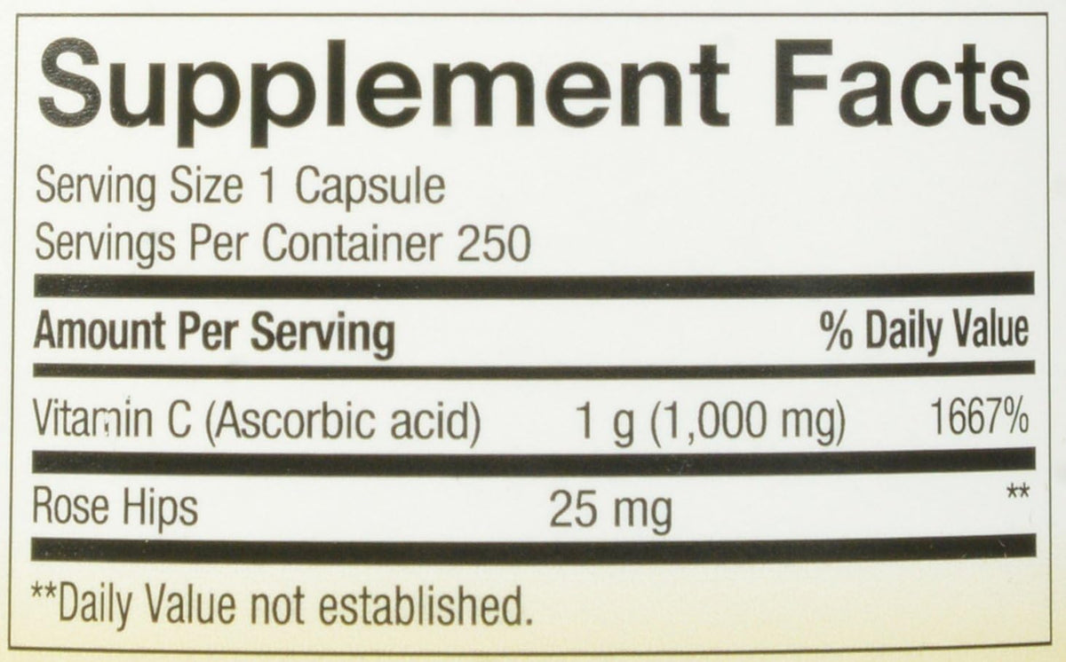 Nature's Way Vitamin C 1000 with Rose Hips, 250 Capsules - görsel 4