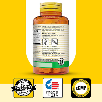MASON NATURAL Vitamin B12 500 mcg with Calcium, 100 Tablets (Pack of 3)