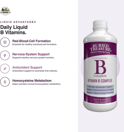 Buried Treasure B Complete - Liquid Methylated B-Complex, 473 ml