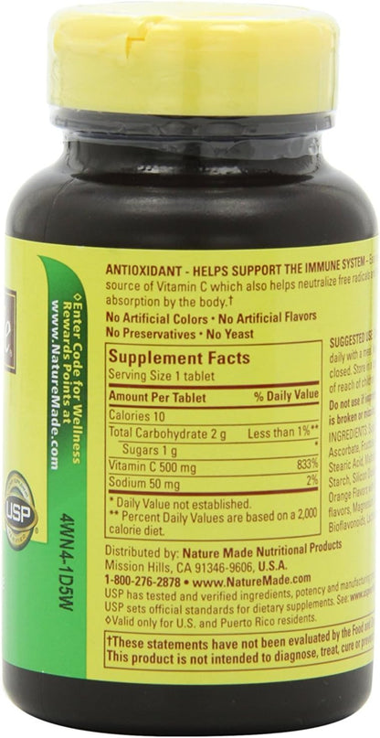 Nature Made Chewable Vitamin C 500 mg Tablets – 180 Tablets (3-Pack)