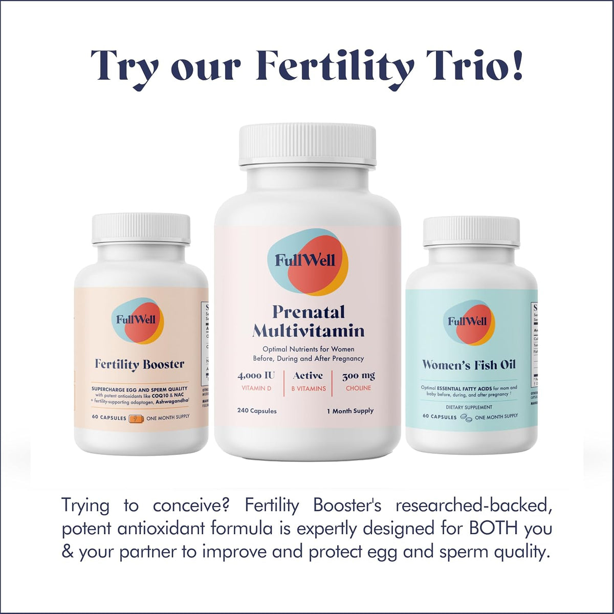 FullWell Fertility Booster - Conception Support for Men & Women with CoQ10, Ashwagandha, NAC and ALA (60 Capsules) - görsel 9