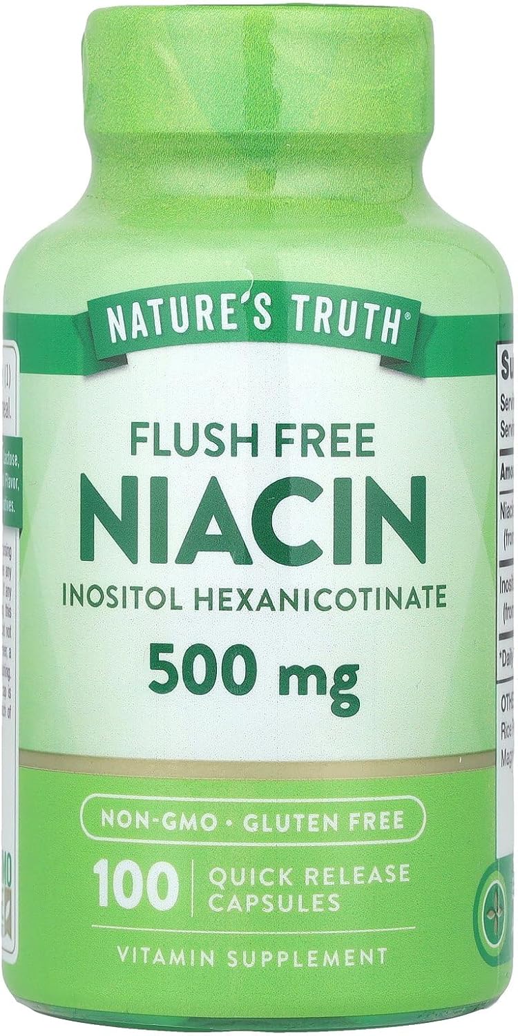 Nature's Truth Flush Free Niacin 500 mg, 100 Capsules - görsel 1
