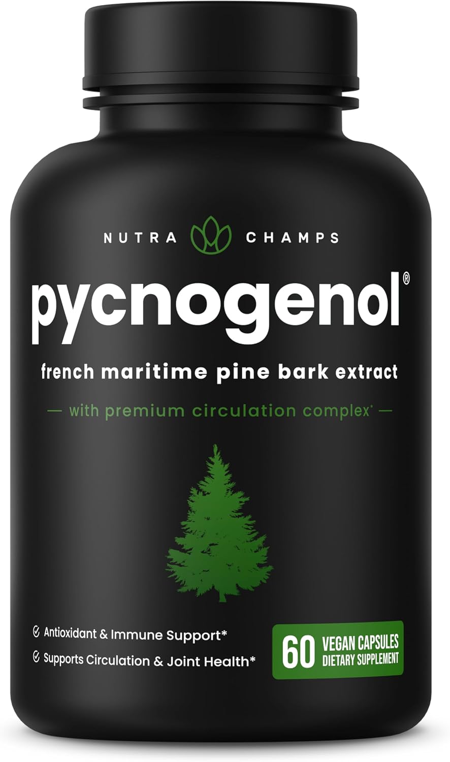 NutraChamps Pycnogenol French Maritime Pine Bark Extract - 60 Capsules - görsel 1