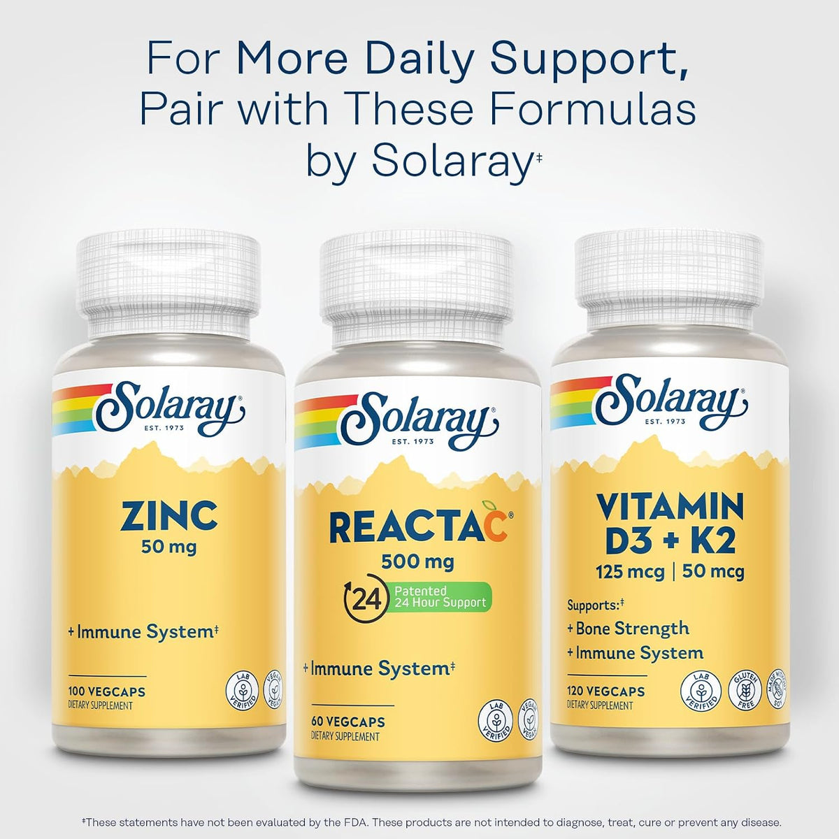 SOLARAY ReactaC Vitamin C 500mg – Patented 24-Hour Immune Support with Bioflavonoids and Rutin – Vegan Capsules - görsel 6