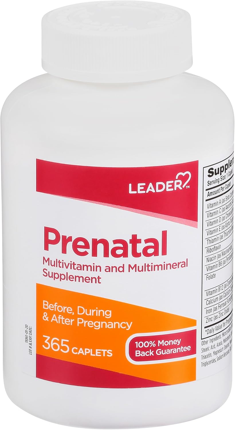 Leader Prenatal Multivitamin with 800mcg Folic Acid and DHA for a Healthy Pregnancy, 365 Caplets - görsel 1