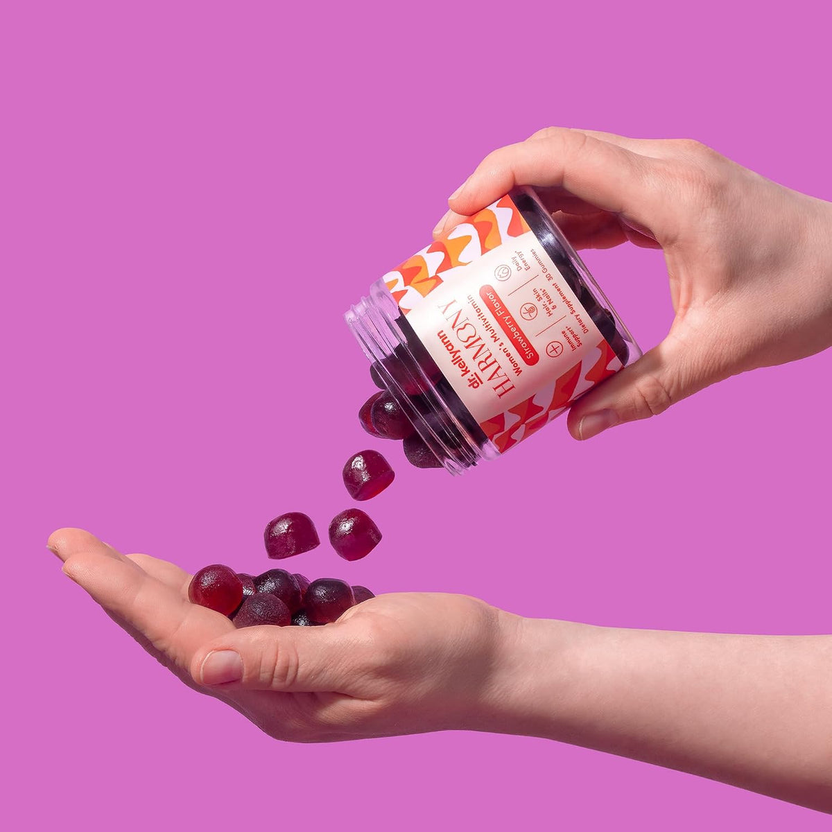 Dr. Kellyann Everyday Multivitamin Gummies – Complete Daily Multivitamin with Essential Nutrients for Energy, Immune Support & Wellness – Gluten-Free, Non-GMO, Delicious Strawberry Flavour, 30 Gummies - görsel 4