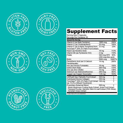 Hair La Vie Clinical Formula Hair Growth Vitamins – with Biotin, Collagen & Saw Palmetto – Image 7