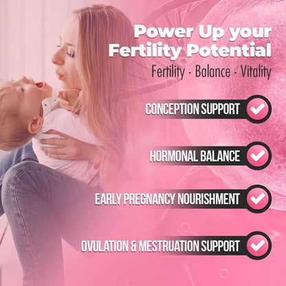Fertili-t Female (90 Caps) - Natural Fertility Support, Hormonal Balance & Prenatal Vitamins for Women, Conception Support with Aguaje & Red Maca (30-Day Supply)