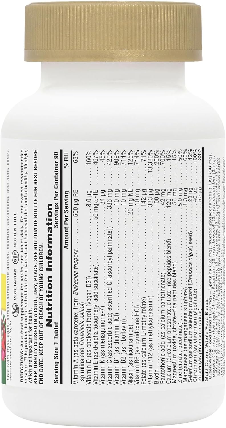 NaturesPlus Source of Life GOLD Multivitamin - 180 Mini-Tablets - With Vitamins D3, B12 & K2 - Blood, Bone & Immune Support - Vegetarian & Gluten Free - görsel 2