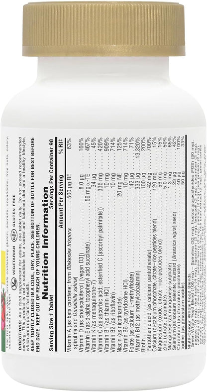 NaturesPlus Source of Life GOLD Multivitamin - 180 Mini-Tablets - With Vitamins D3, B12 & K2 - Blood, Bone & Immune Support - Vegetarian & Gluten Free