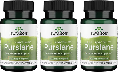 Swanson Full Spectrum Purslane 400 mg, 60 Vegetarian Capsules