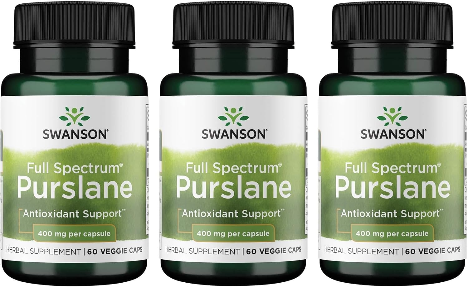 Swanson Full Spectrum Purslane 400 mg, 60 Veg Capsules (3 Pack) - görsel 1