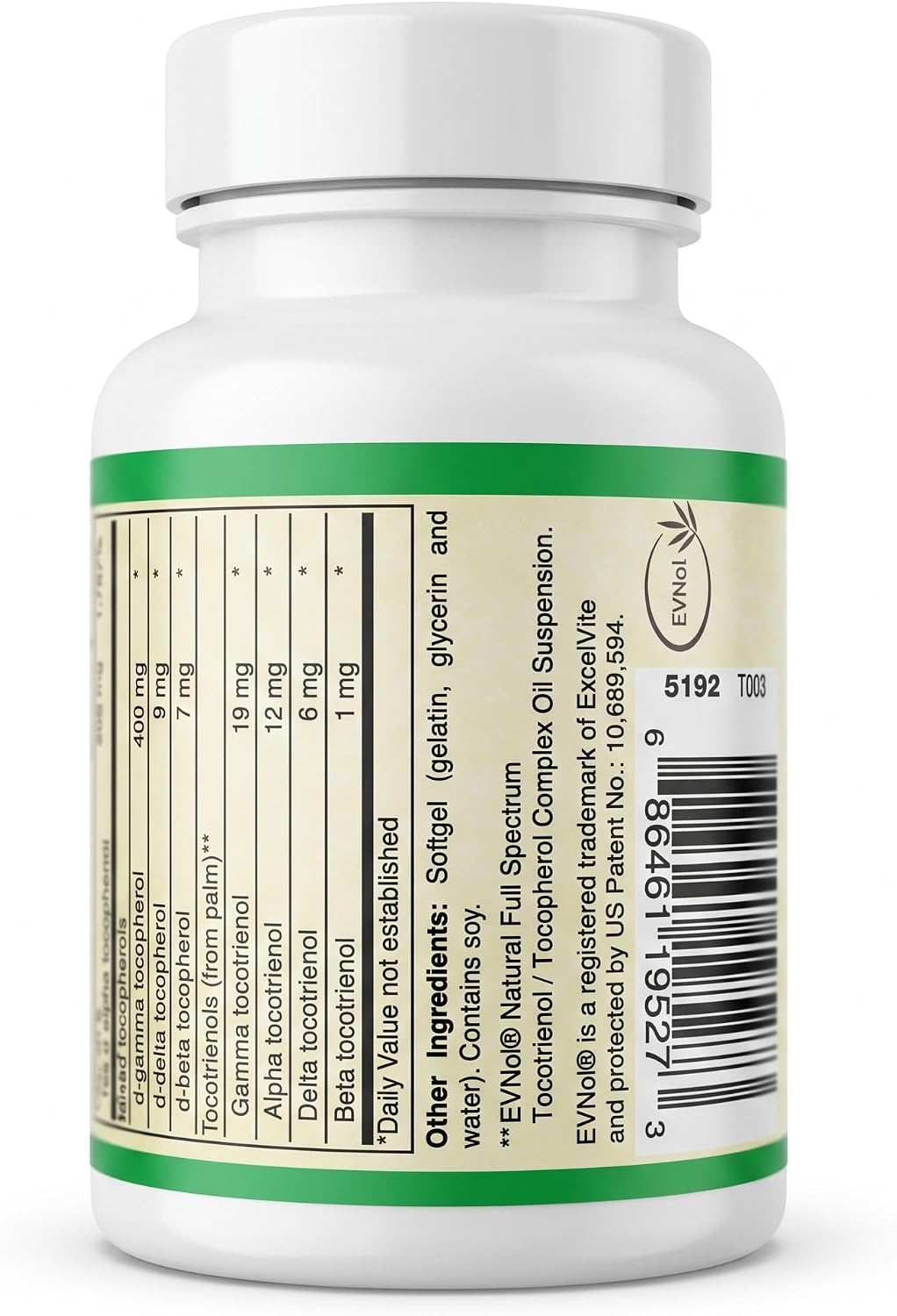 Perfect E - Patented EVNol® Full Spectrum Tocotrienol Complex (268mg - 400 IU) - 30 Softgels - görsel 5