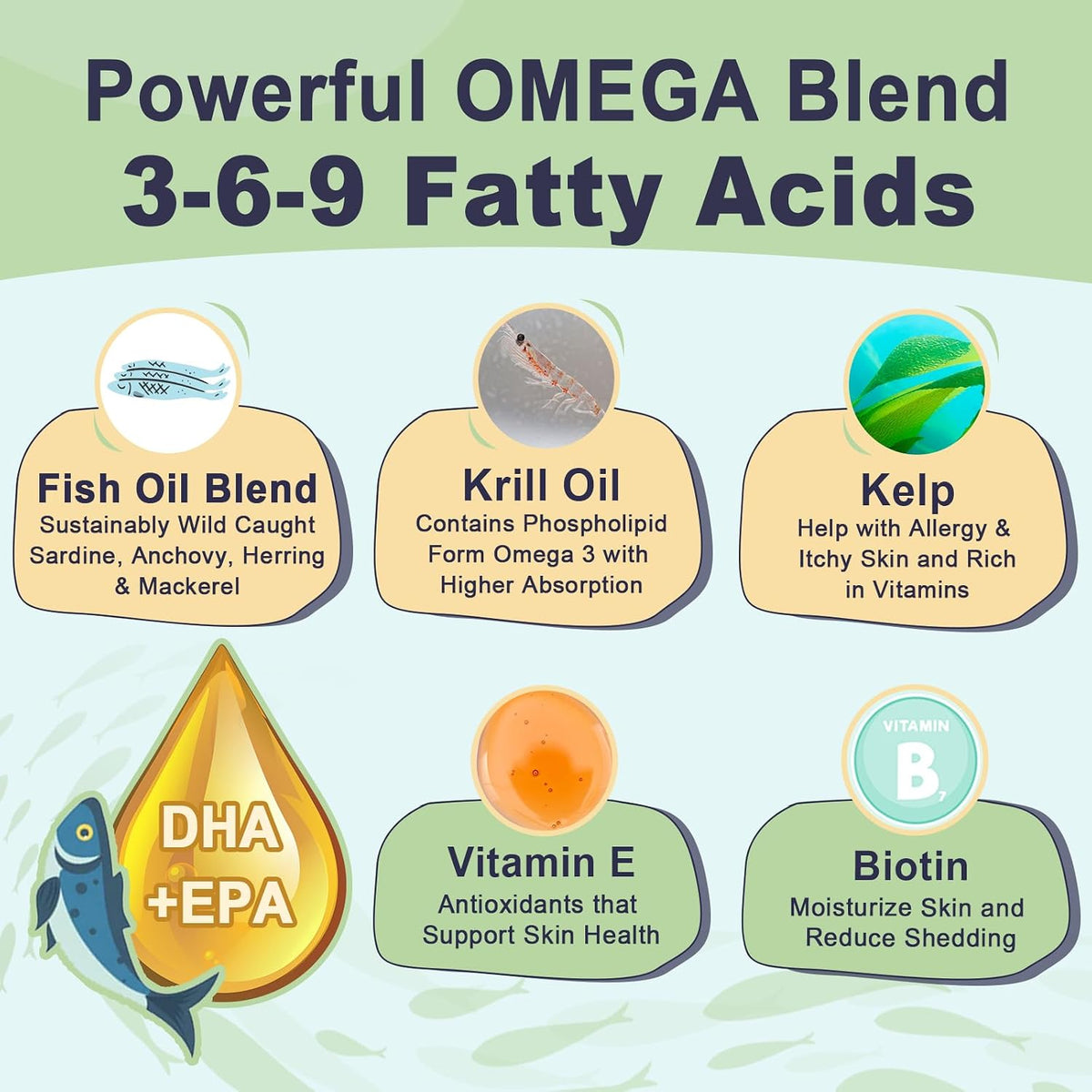 Omega-3 Fish Oil Powder for Dogs – Wild Caught with EPA, DHA, Krill Oil & Kelp - görsel 2