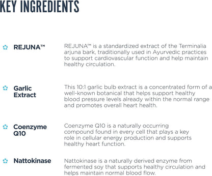 Revive MD Blood Pressure Support Supplement - Heart & Circulatory Health - Magnesium, Potassium, Folic Acid & Garlic - 180 Vegetarian Capsules