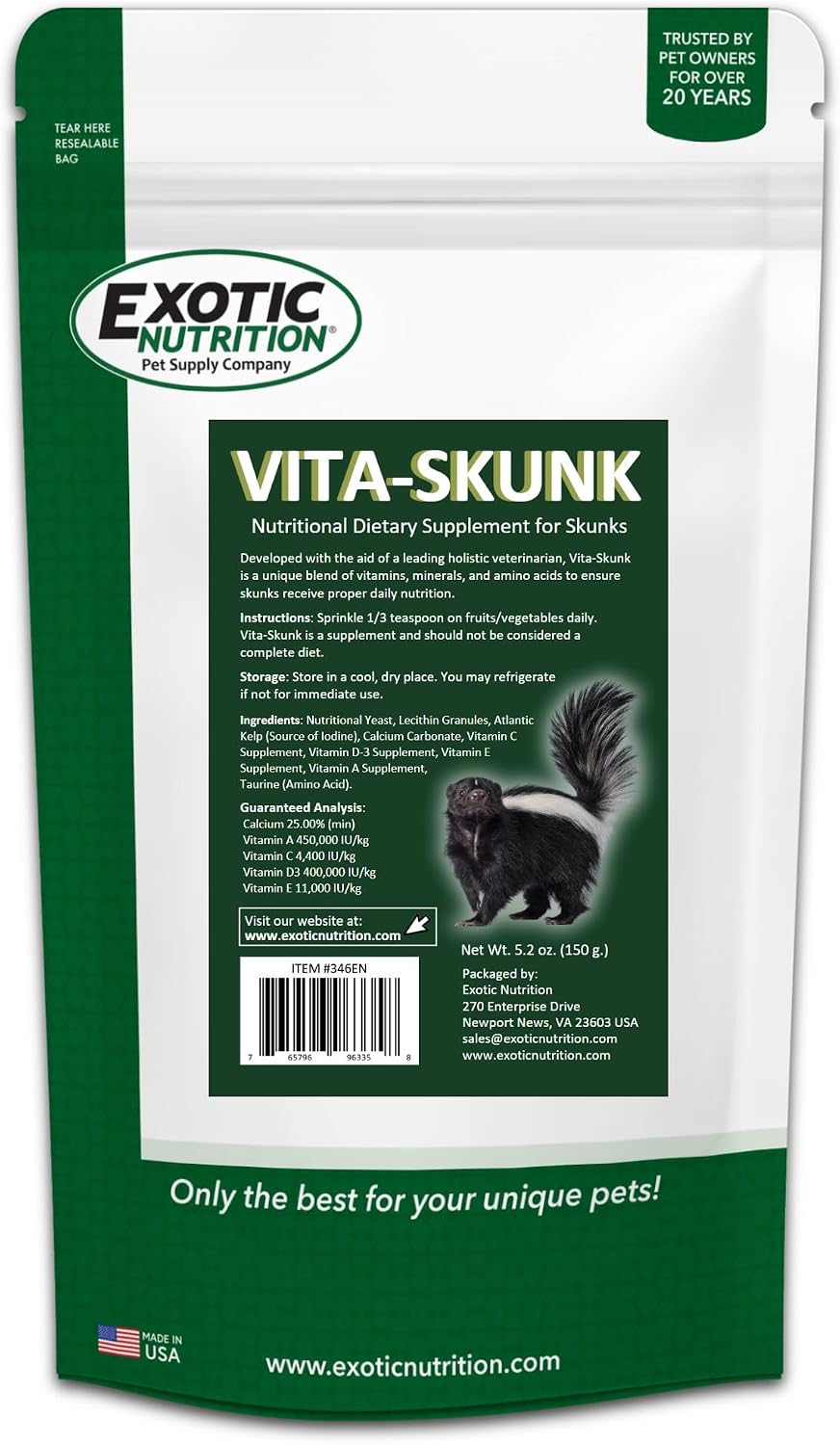 Vita-Skunk (147 g) – Nutritional Dietary Supplement for Pet Skunks - görsel 3
