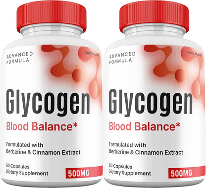 Glycogen Capsules Blood Balance, Premium All-Natural Ingredients, Maximum Strength Capsules (2 Pack)