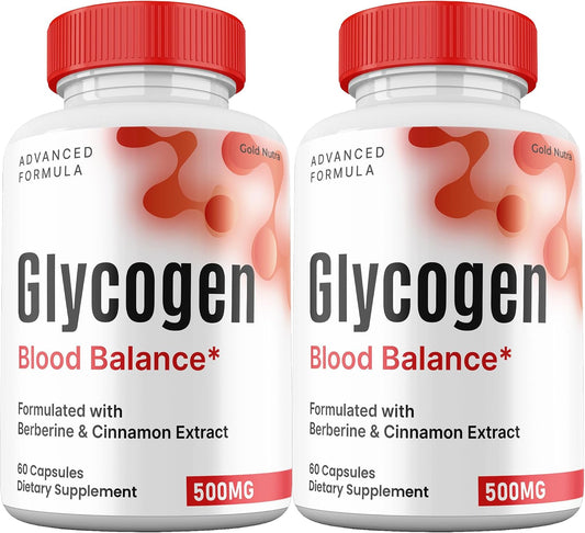 Glycogen Capsules Blood Balance, Premium All-Natural Ingredients, Maximum Strength Capsules (2 Pack)