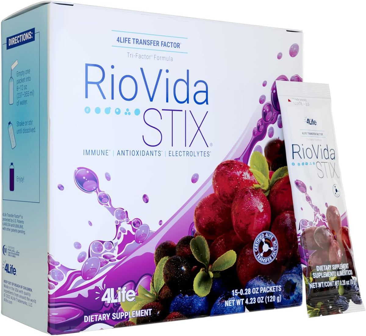 4Life RioVida Stix Superfruit Immune Support Drink Mix, 15 Packets - görsel 1