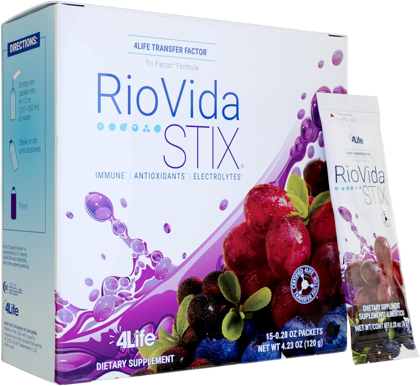 4Life RioVida Stix Superfruit Immune Support Drink Mix, 15 Packets - görsel 1