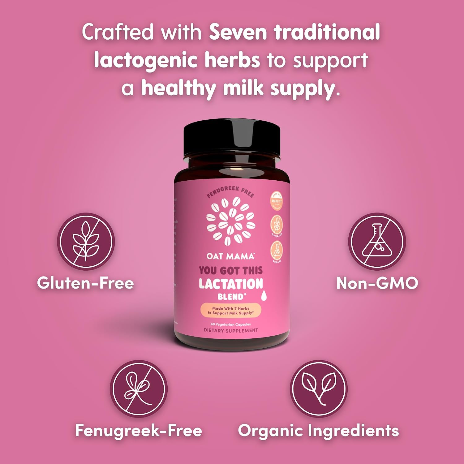 OAT MAMA Organic Lactation Supplement - Fenugreek-Free Herbal Blend with Milk Thistle, Shatavari & Moringa - görsel 2