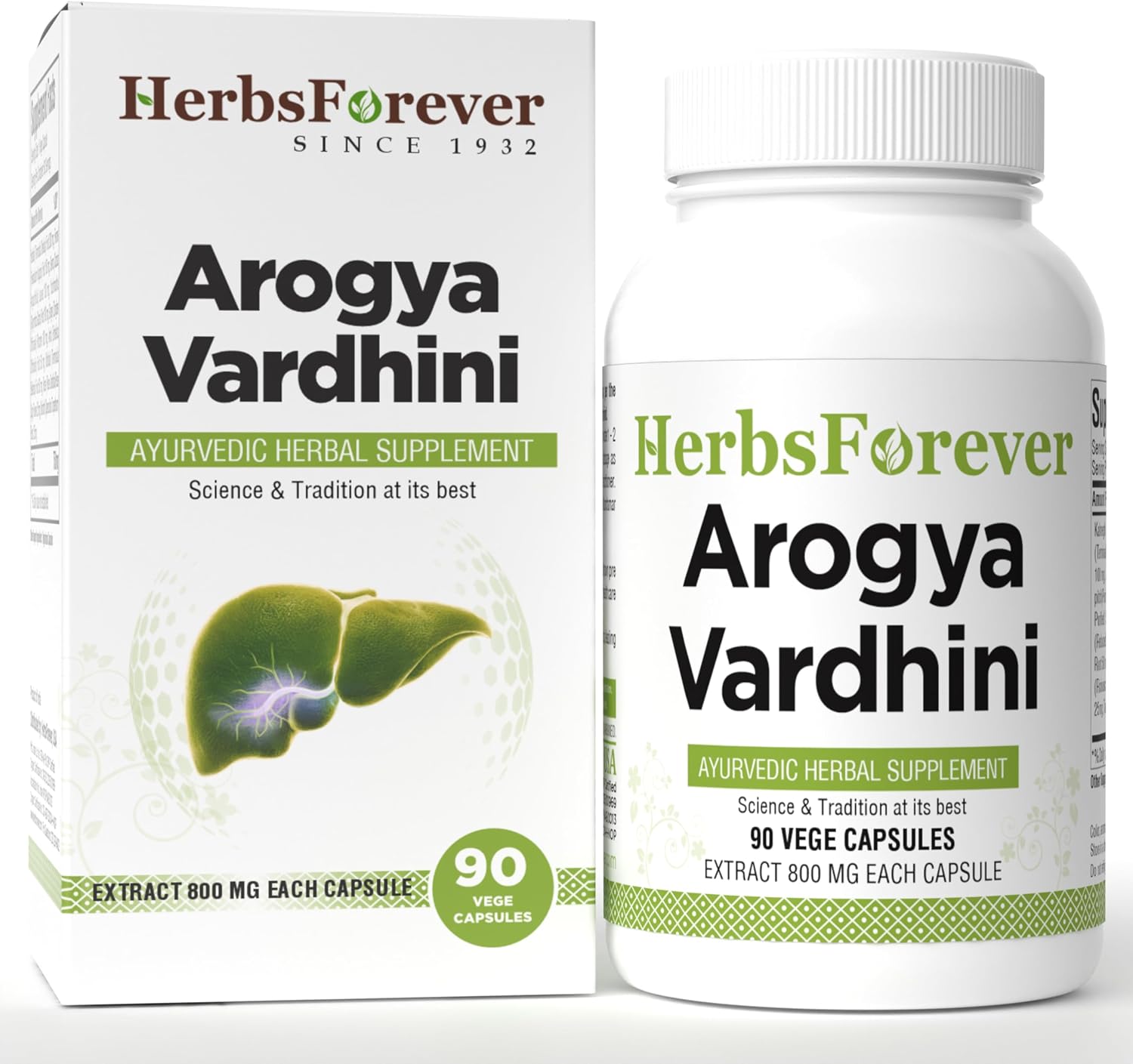 Arogya Vardhini Capsules – Traditional Ayurvedic Formulation, Pitta and Kapha Balancing, 90 Vegetarian Capsules, 800 mg Each - görsel 1
