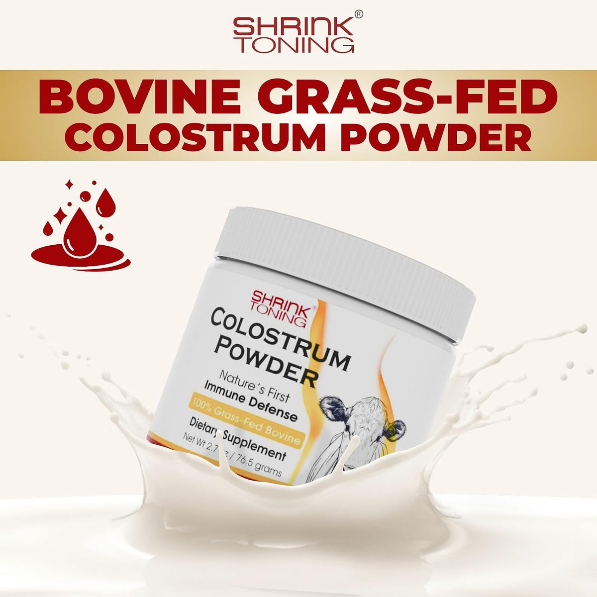 Shrink Colostrum Powder 77g – Natural Bovine Colostrum Supplement for Overall Health - görsel 2