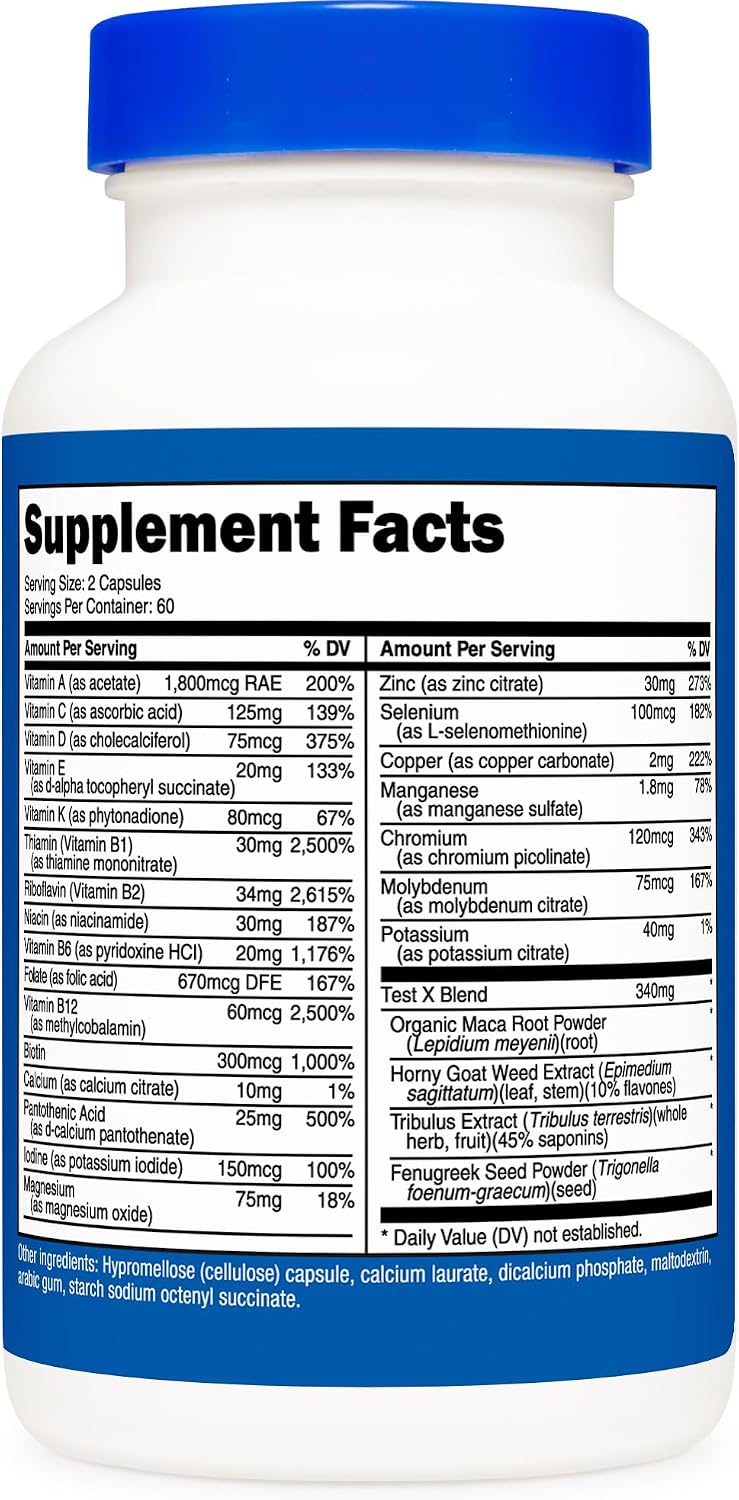 Nutricost Men's Multivitamin - 120 Capsules (3 Pack) - görsel 5