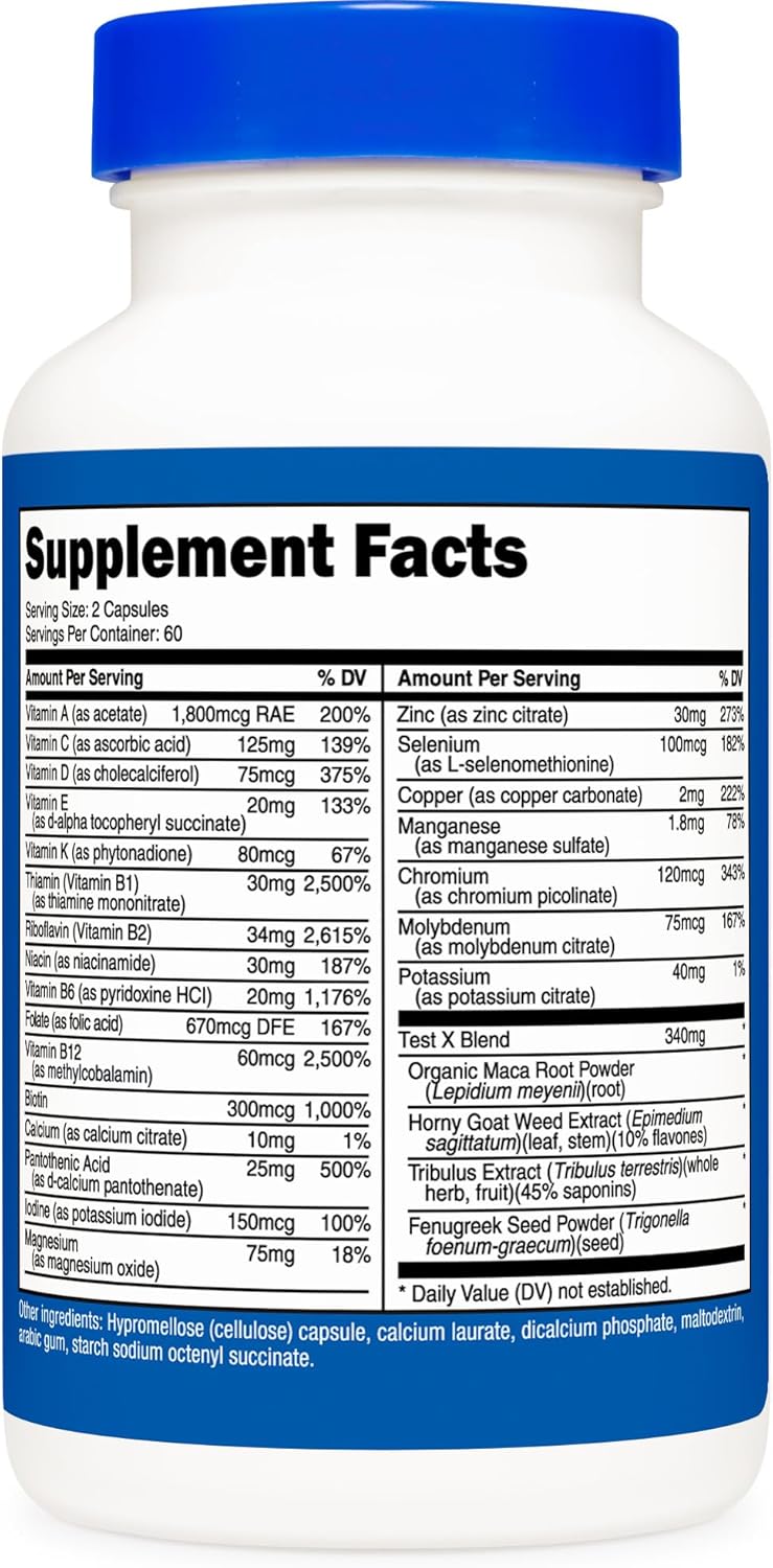 Nutricost Multivitamin for Men 120 Capsules - Vitamins and Minerals for the Healthy Man - görsel 5