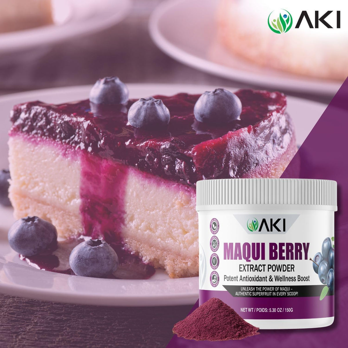 AKI Maqui Berry Extract Powder – Wild Harvested from Patagonia, Freeze-Dried Superfruit, 150g - görsel 9