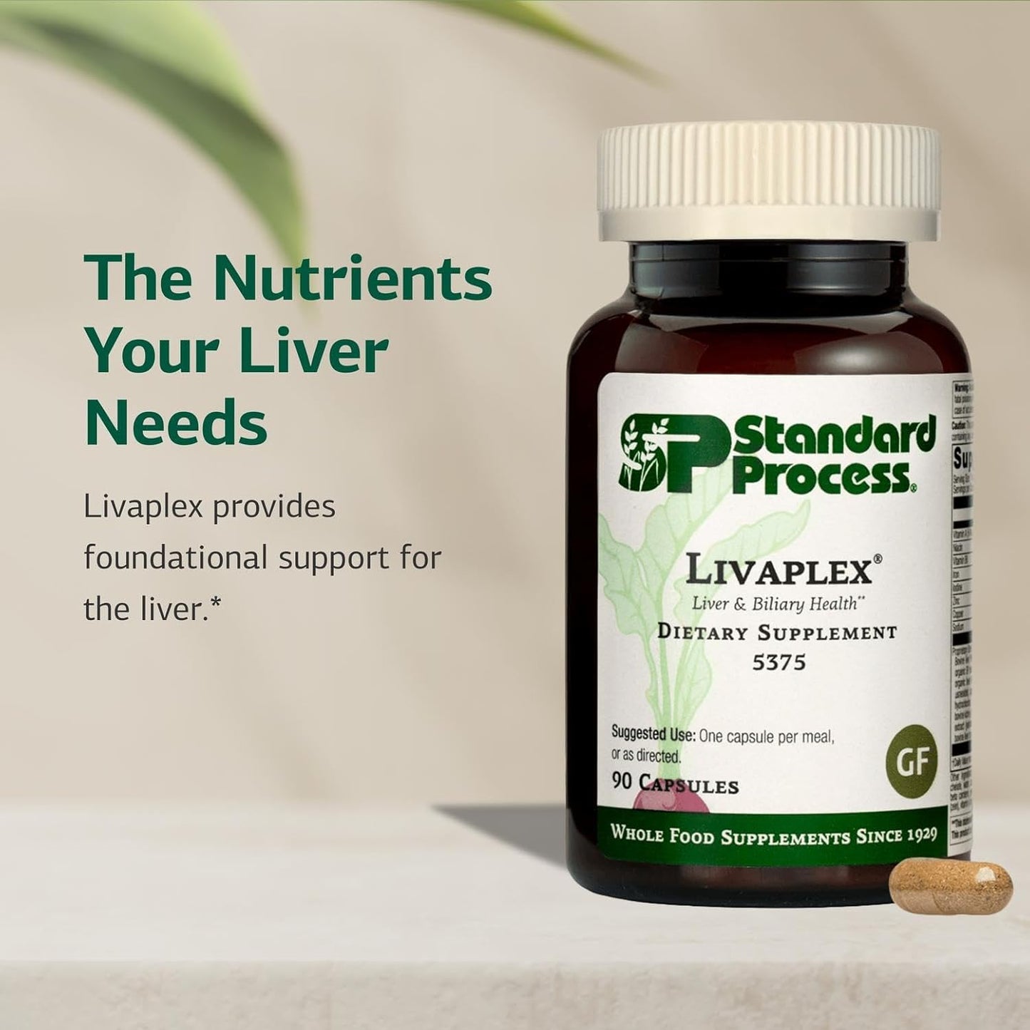 Standard Process Livaplex - Whole Food Liver & Gallbladder Support with Spanish Black Radish, Betaine HCl, Organic Carrot - 90 Capsules - görsel 3